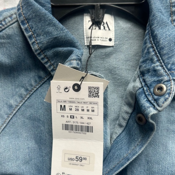 DENIM OVERSHIRT ZW COLLECTION - Picture 3 of 7